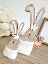 Load image into Gallery viewer, White Wool Bunny With Daisy Detail
