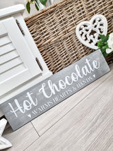 Load image into Gallery viewer, Rustic Hot Chocolate Long Wooden Plaque
