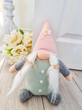 Load image into Gallery viewer, Nordic Gnome Doorstop With Pink Daisy Hat
