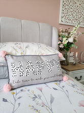 Load image into Gallery viewer, Happy Pink Pom Pom Cushion
