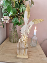 Load image into Gallery viewer, Natural Dried Flower Wooden Side Facing Bunny Figure
