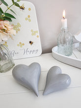 Load image into Gallery viewer, Dove Grey Ceramic Flat Lay Heart Decoration
