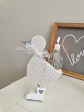 Load image into Gallery viewer, Ditsy Grey &amp; White Freestanding Duck Block
