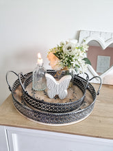 Load image into Gallery viewer, Intricate Grey Round Tray With Heart Detail
