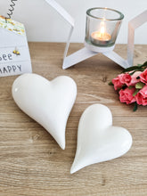 Load image into Gallery viewer, White Ceramic Flat Lay Heart Decoration
