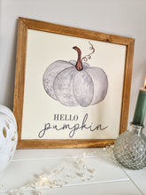 Load image into Gallery viewer, Hello Pumpkin Neutral Tone Framed Wall Plaque
