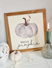 Load image into Gallery viewer, Hello Pumpkin Neutral Tone Framed Wall Plaque
