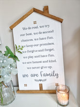 Load image into Gallery viewer, White Rustic House Shaped Family Wall Plaque
