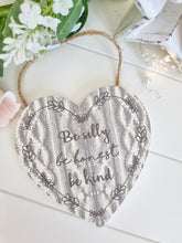 Load image into Gallery viewer, Heart Shaped Mini Taupe Hanging Plaque - Assorted
