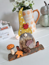 Load image into Gallery viewer, Rustic Autumnal Gonk On Log Decoration
