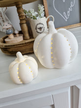 Load image into Gallery viewer, White Ceramic Light Up Pumpkin
