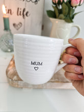 Load image into Gallery viewer, White Ribbed Mum Heart Mug
