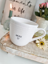 Load image into Gallery viewer, White Ribbed Mum Heart Mug
