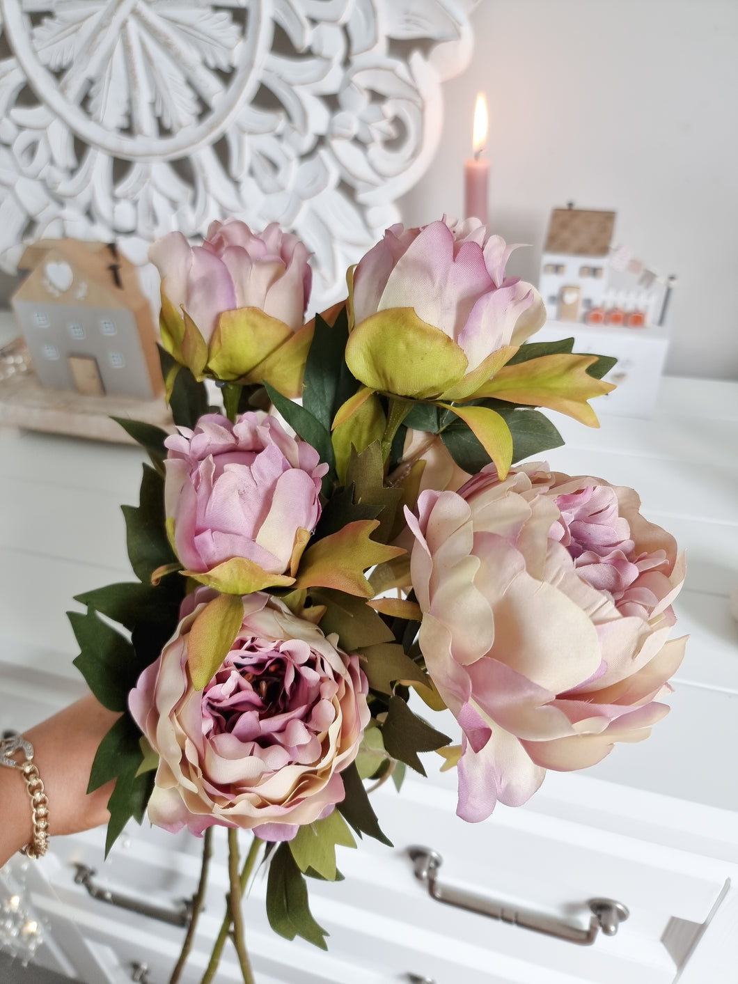 Blush Pink Peony Flower Stem