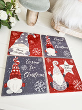 Load image into Gallery viewer, Red &amp; Grey Christmas Gonk Ceramic Coaster Set 4
