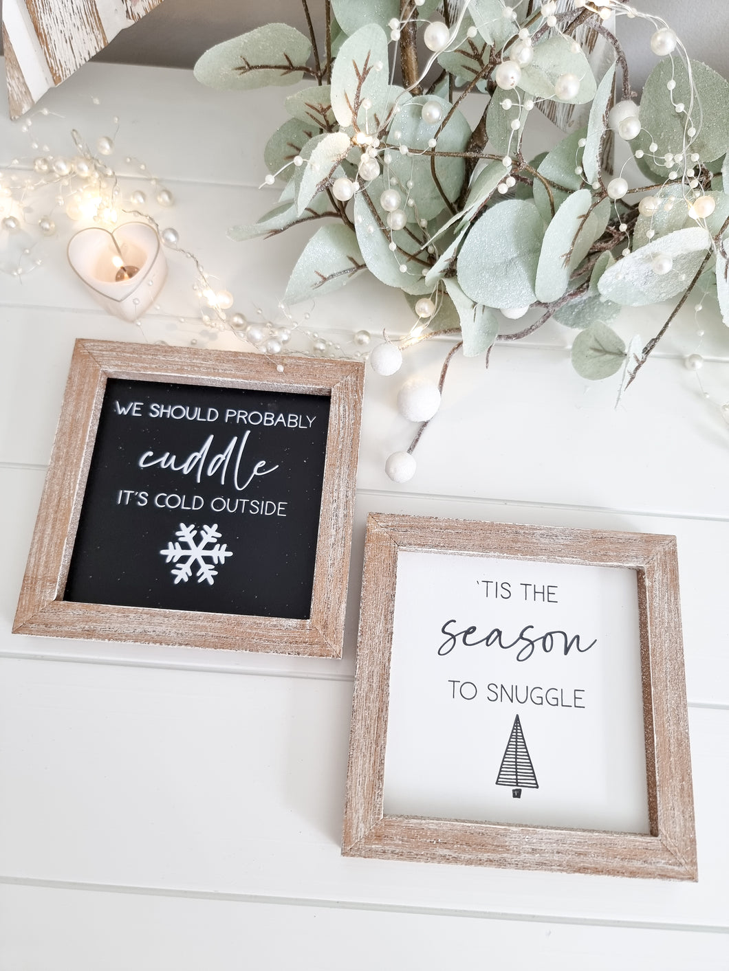 Rustic Framed Mini Festive Plaque