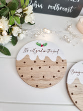 Load image into Gallery viewer, Christmas Pudding Style Xmas Coasters - Set 2
