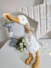 Load image into Gallery viewer, Snowy White Feather Standing Duck
