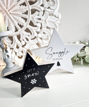 Load image into Gallery viewer, Seasonal Festive Black &amp; White Standing Stars
