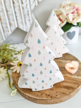 Load image into Gallery viewer, Pastel Christmas Tree Detailed White Ceramic Figure
