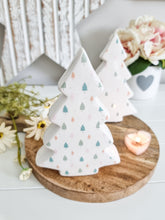 Load image into Gallery viewer, Pastel Christmas Tree Detailed White Ceramic Figure
