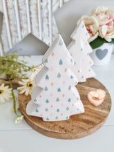 Load image into Gallery viewer, Pastel Christmas Tree Detailed White Ceramic Figure
