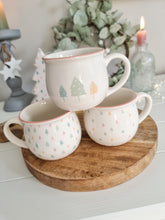 Load image into Gallery viewer, Pastel Coloured Christmas Tree Mini Mug Set 3
