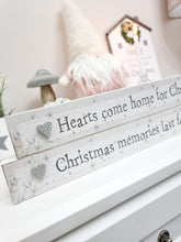 Load image into Gallery viewer, White &amp; Grey Shabby Chic Christmas Block Plaque

