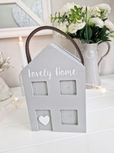 Load image into Gallery viewer, Grey &amp; White Lovely Home Heart Doorstop
