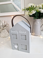 Load image into Gallery viewer, Grey &amp; White Lovely Home Heart Doorstop
