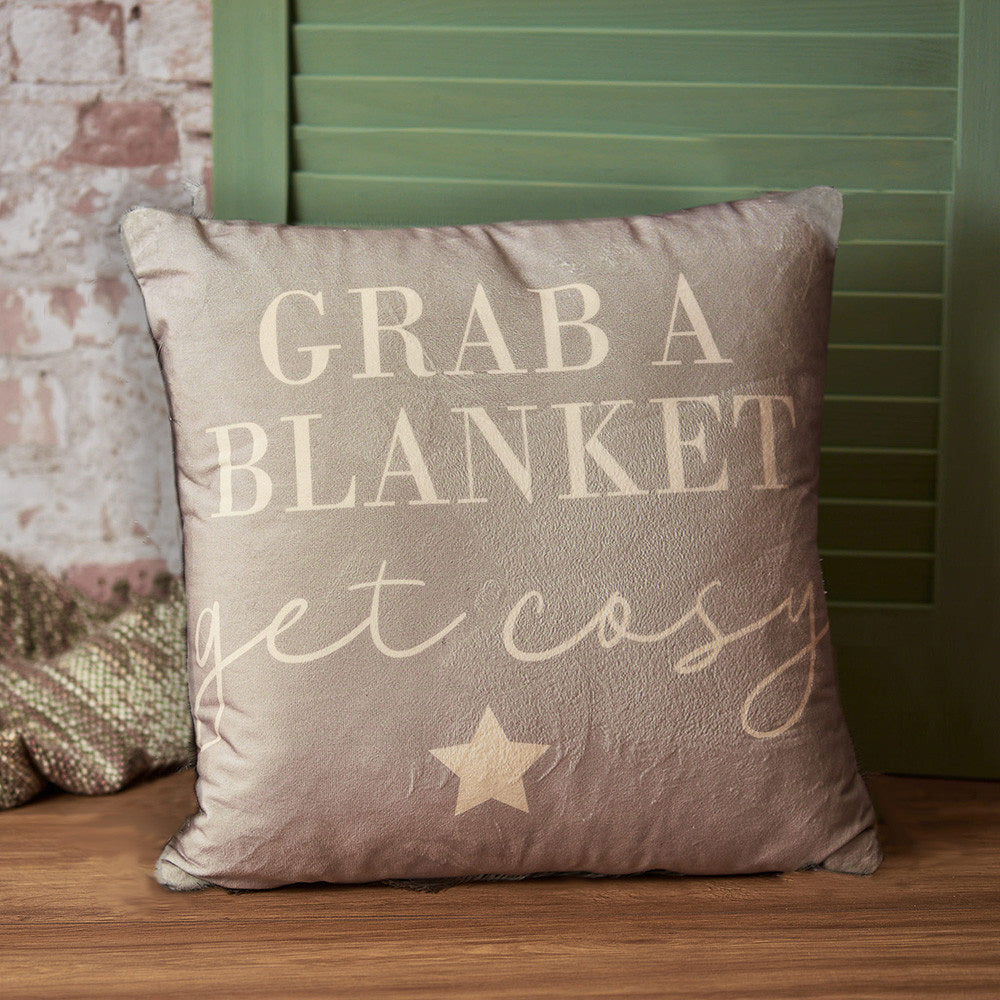 Get Cosy Taupe Velvet Cushion