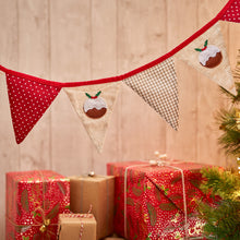 Load image into Gallery viewer, Red Polka Dot Christmas Pudding Bunting
