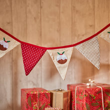 Load image into Gallery viewer, Red Polka Dot Christmas Pudding Bunting
