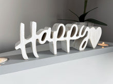 Load image into Gallery viewer, Grey &amp; White Happy Heart Candle Holder
