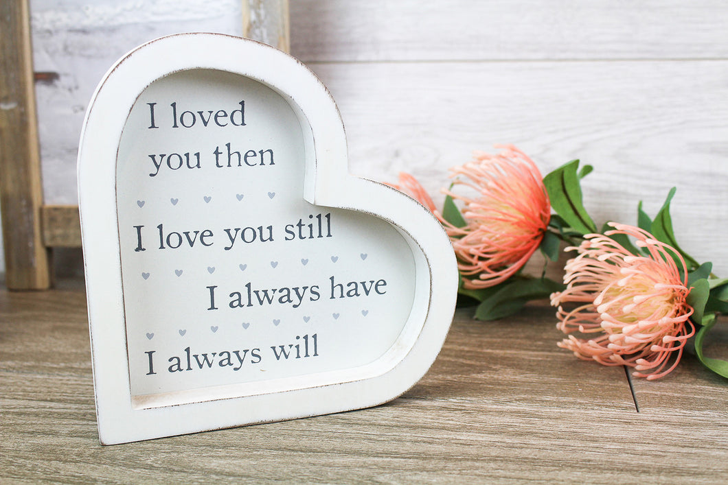 White Sleepy Love You Plaque