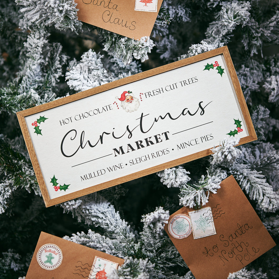 Vintage Inspired Christmas Market Plaque