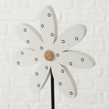 Load image into Gallery viewer, Wooden Flower Figure With Heart/Polka Dot Detail
