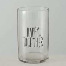 Load image into Gallery viewer, Clear Glass Hurricane With Black Heart Design

