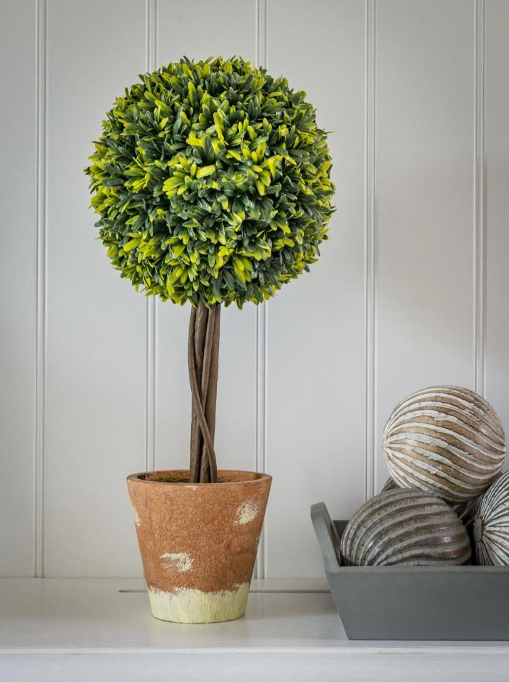 Faux Topiary Buxus Ball Tree In Terracotta Pot