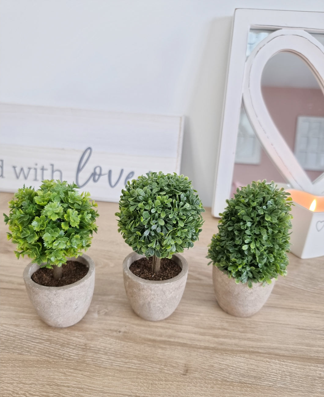 Faux Miniature Potted Topiary Trees