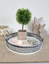 Load image into Gallery viewer, Intricate Grey &amp; White Moroccan Tray
