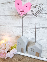 Load image into Gallery viewer, Miniature Grey House Heart Photo Holders
