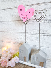 Load image into Gallery viewer, Miniature Grey House Heart Photo Holders
