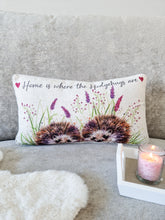 Load image into Gallery viewer, Home Is Where... Nature Inspired Hedgehog Cushion
