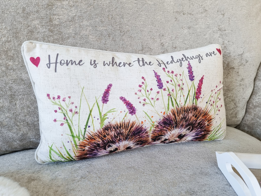 Home Is Where... Nature Inspired Hedgehog Cushion