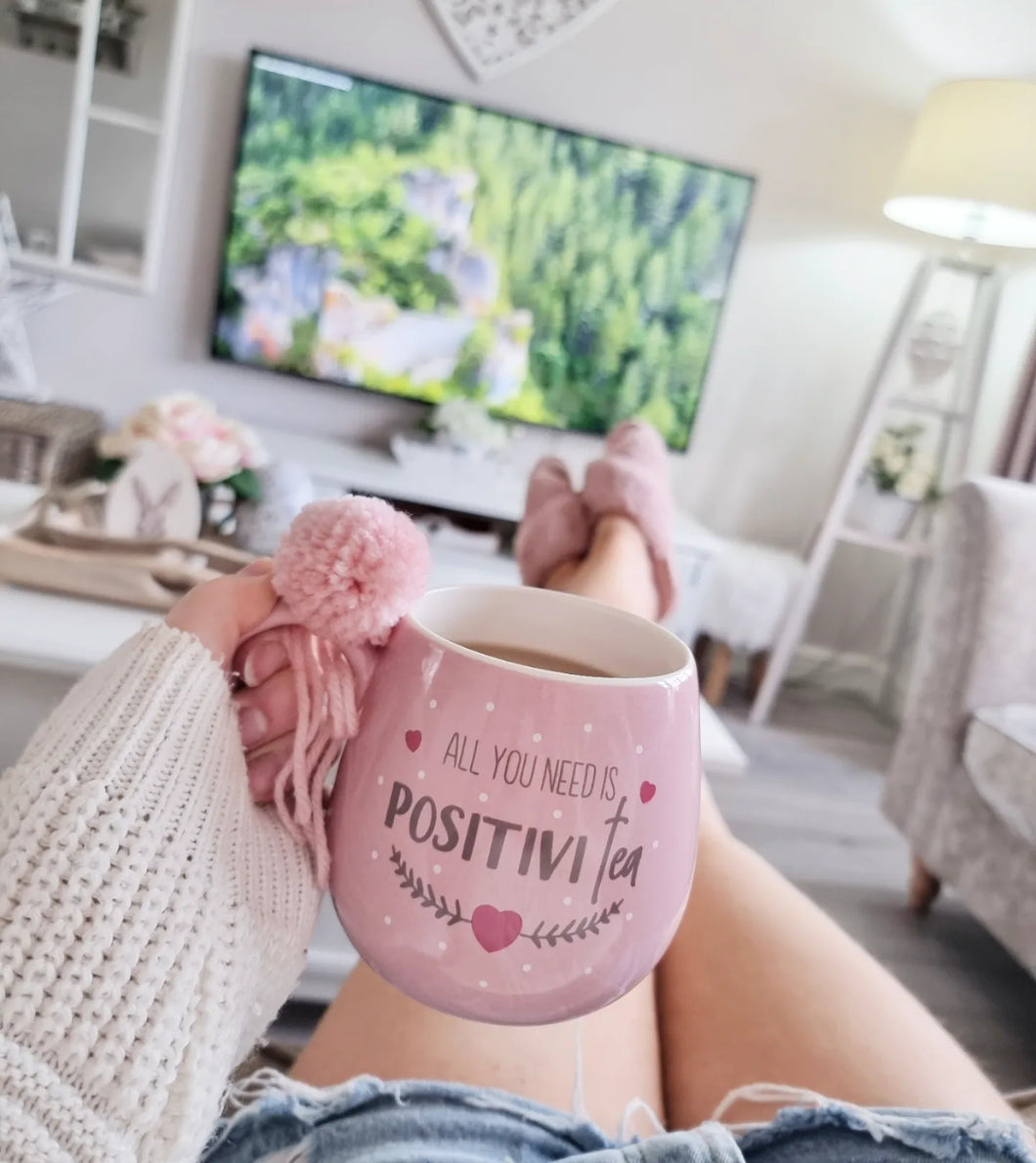 Pretty Pink Positivity Pom Pom Mug