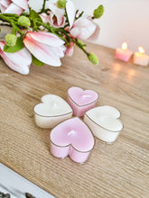 Load image into Gallery viewer, Heart Shaped T-light Candles Pack 4
