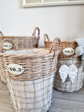 Load image into Gallery viewer, Rustic Wicker Natural Linen Lined Basket
