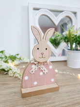Load image into Gallery viewer, Ditsy Pink Polka Dot Bunny Figure
