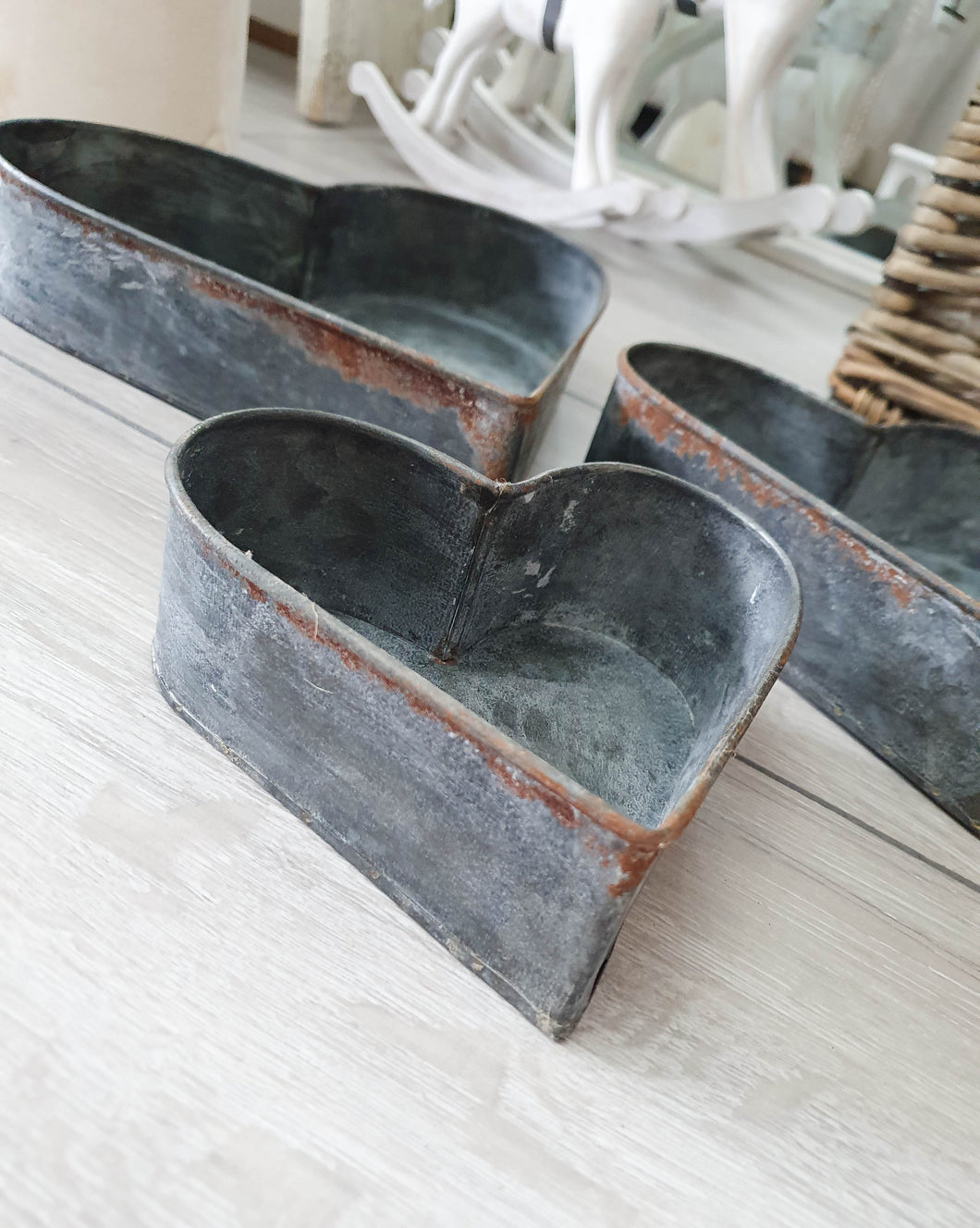 Heavily Rustic Vintage Style Heart Tray